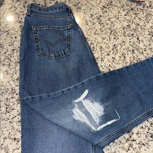 Levi's Relaxed Fit Distressed Blue Jeans